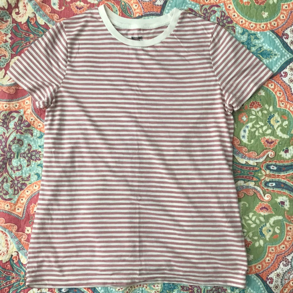 BLUSH and WHITE strIped tee👌🏼